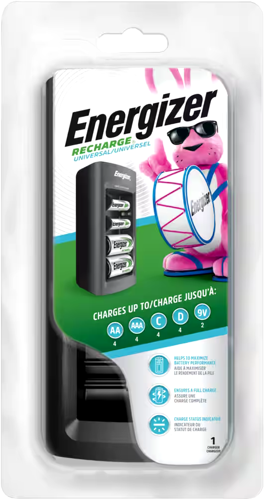 Energizer CHFC Universal Battery Charger For NiMH Rechargeable Batteries AA / AAA / C / D / 9V
