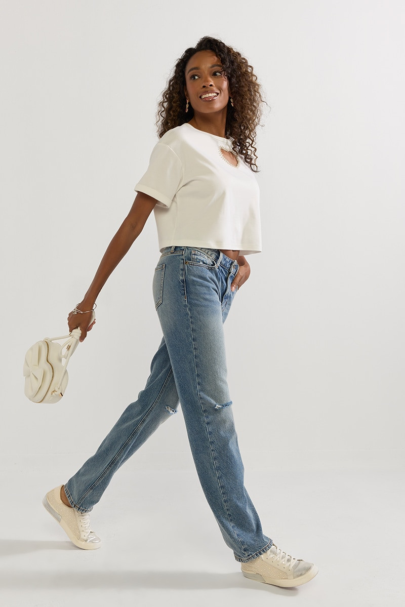 Joni Embellished Heart Cutout Crop Top