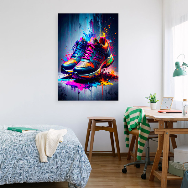 Obraz canvas młodzieżowy, Graffiti Kolorowe Buty Street Art 20x30