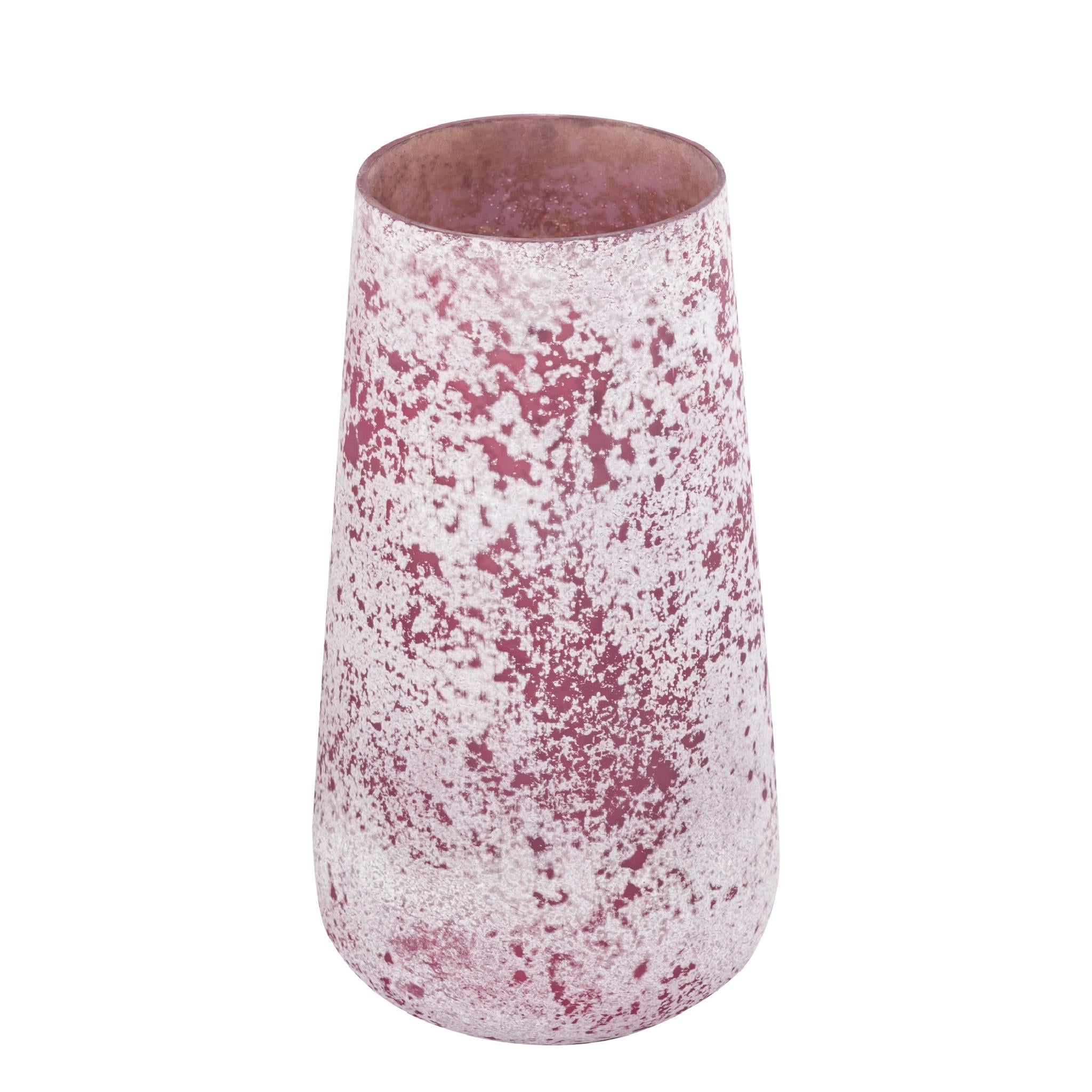 PTMD windlicht Marcy - roze - 16x16x30cm