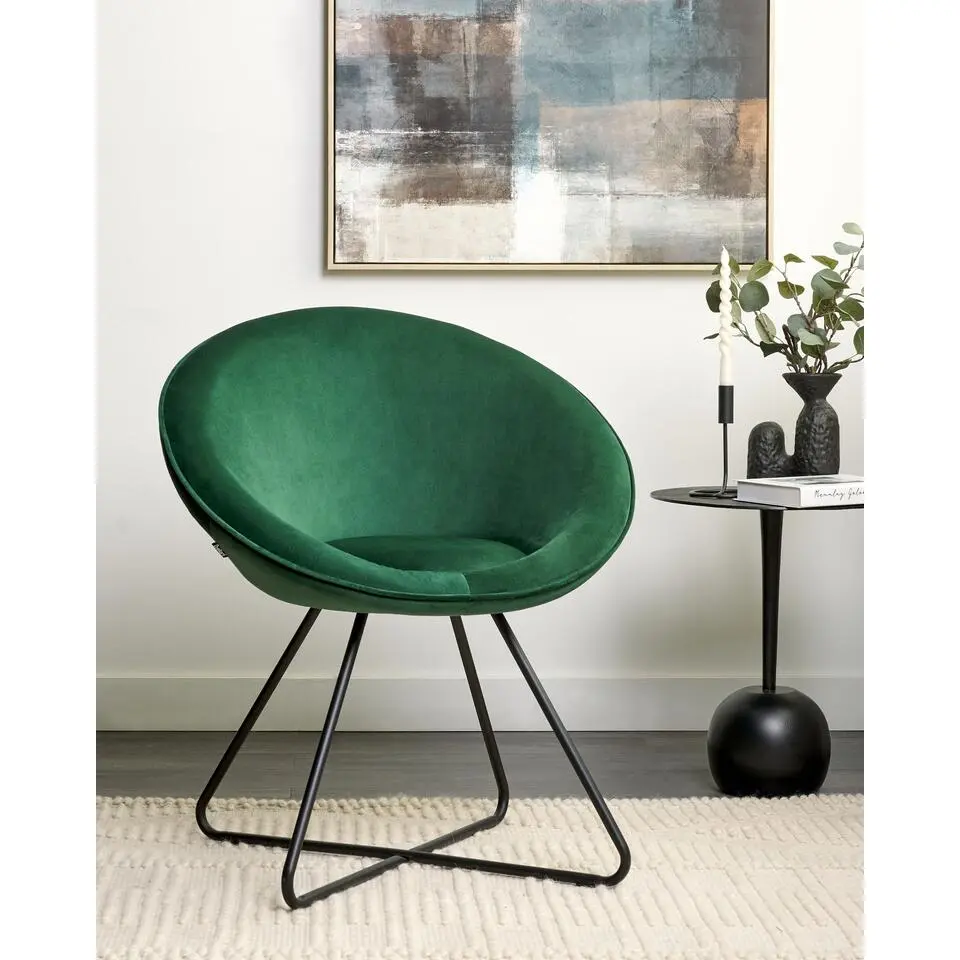 FLOBY II - Fauteuil - Groen - Fluweel