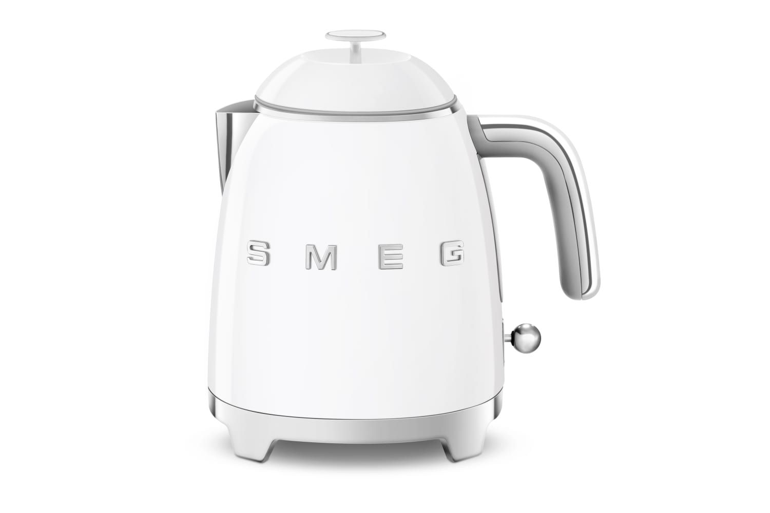 Smeg Mini-Kettle & 2-Slice Toaster, 50’s Style Retro, Stainless Steel White