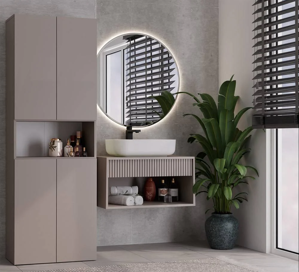 Badkamerkast Nolo met wasmand en open vak