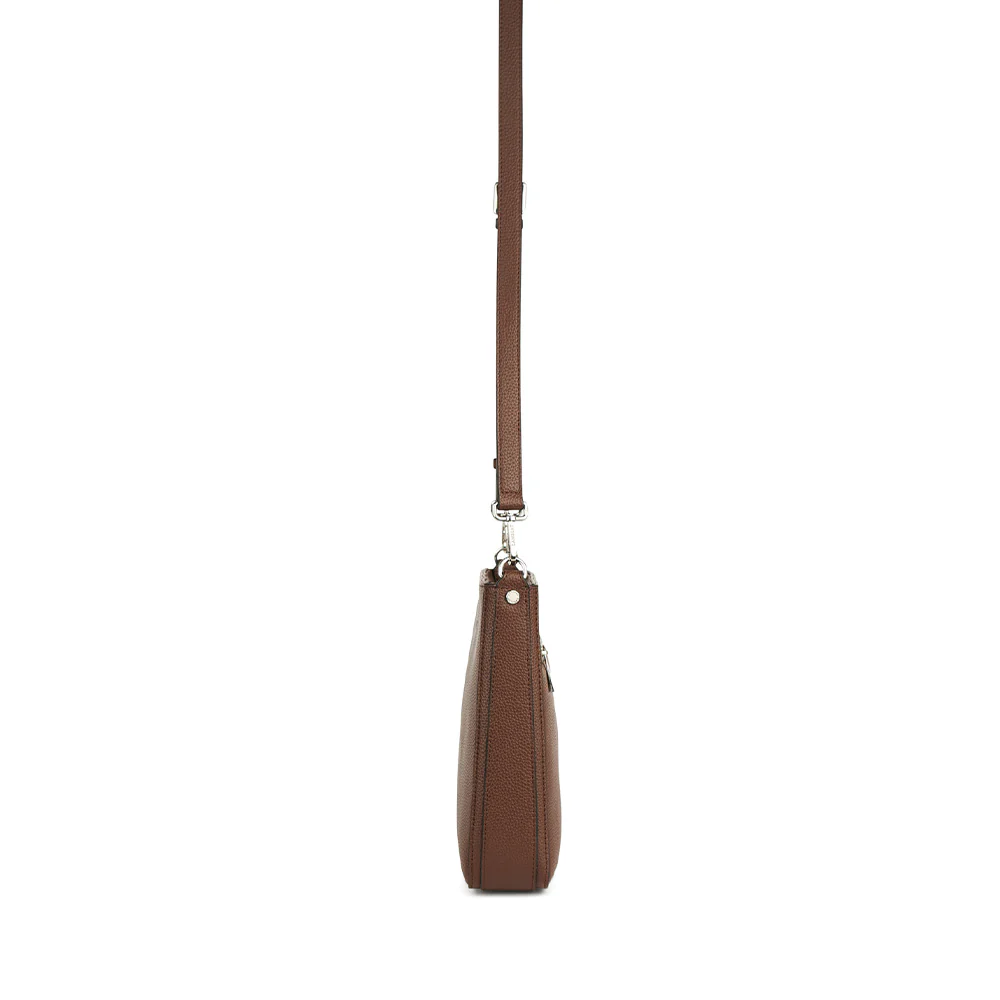 The Natalia - Chocolate Vegan Leather Crossbody Bag