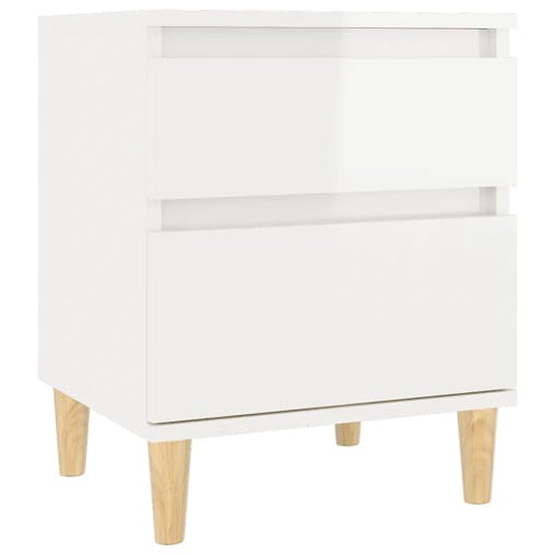 NNEVL Bedside Cabinet High Gloss White 40x35x50 cm