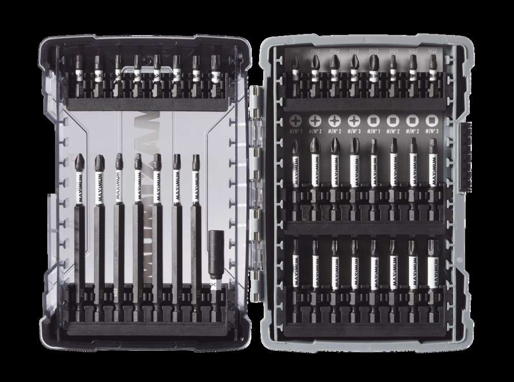MAXIMUM Impact Ready Magnetic Carbide Assorted Screwdriver Bit Set , 40-pc