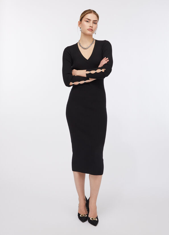 Abito in maglia con castoni gioiello