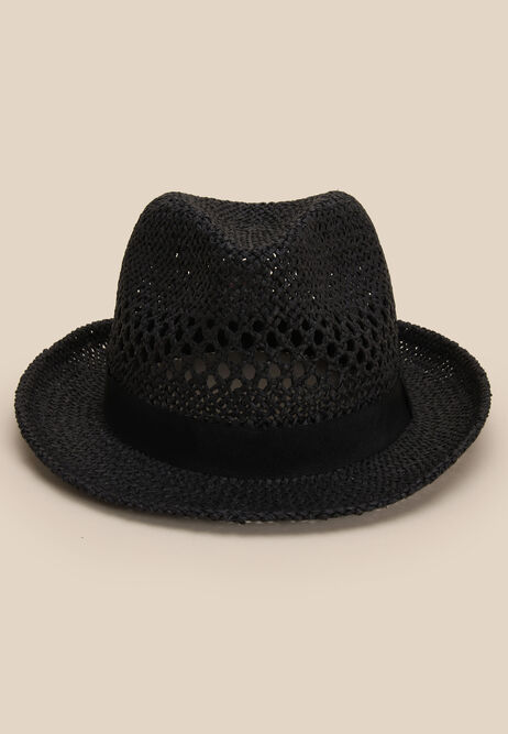 Mens Black Trilby Hat