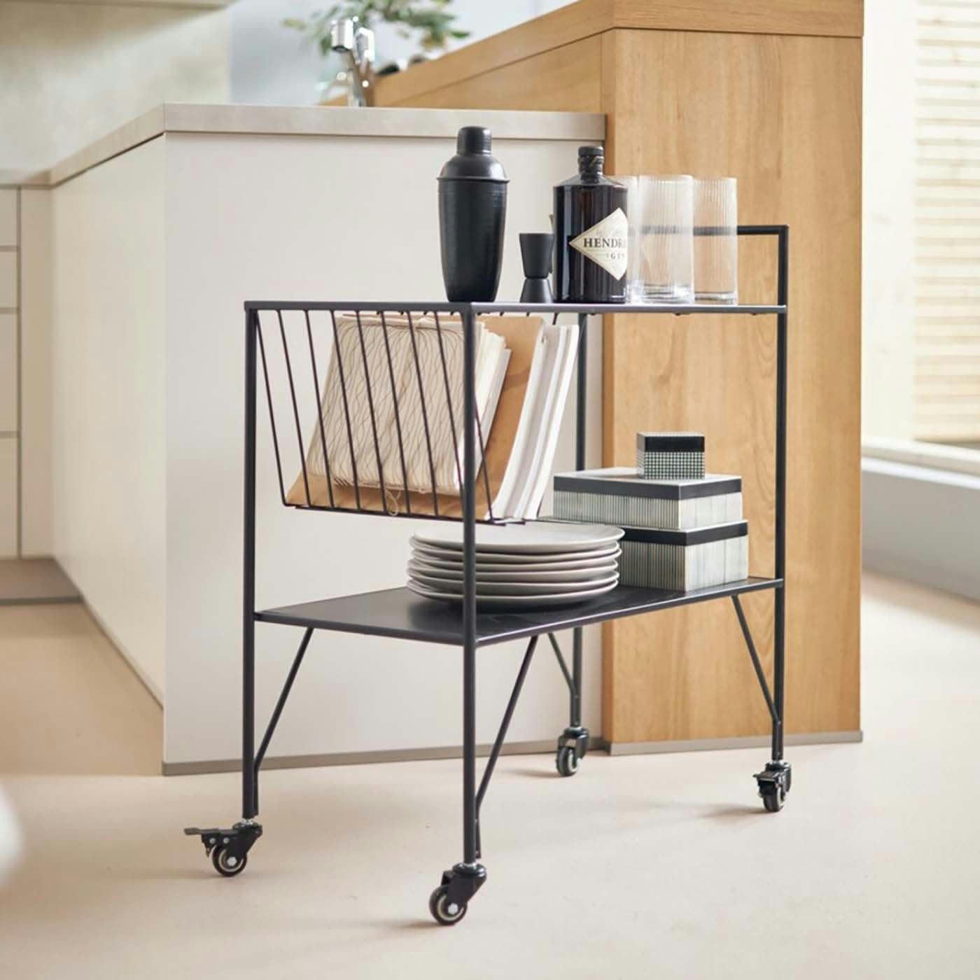 FENJA - Desserte en acier noir