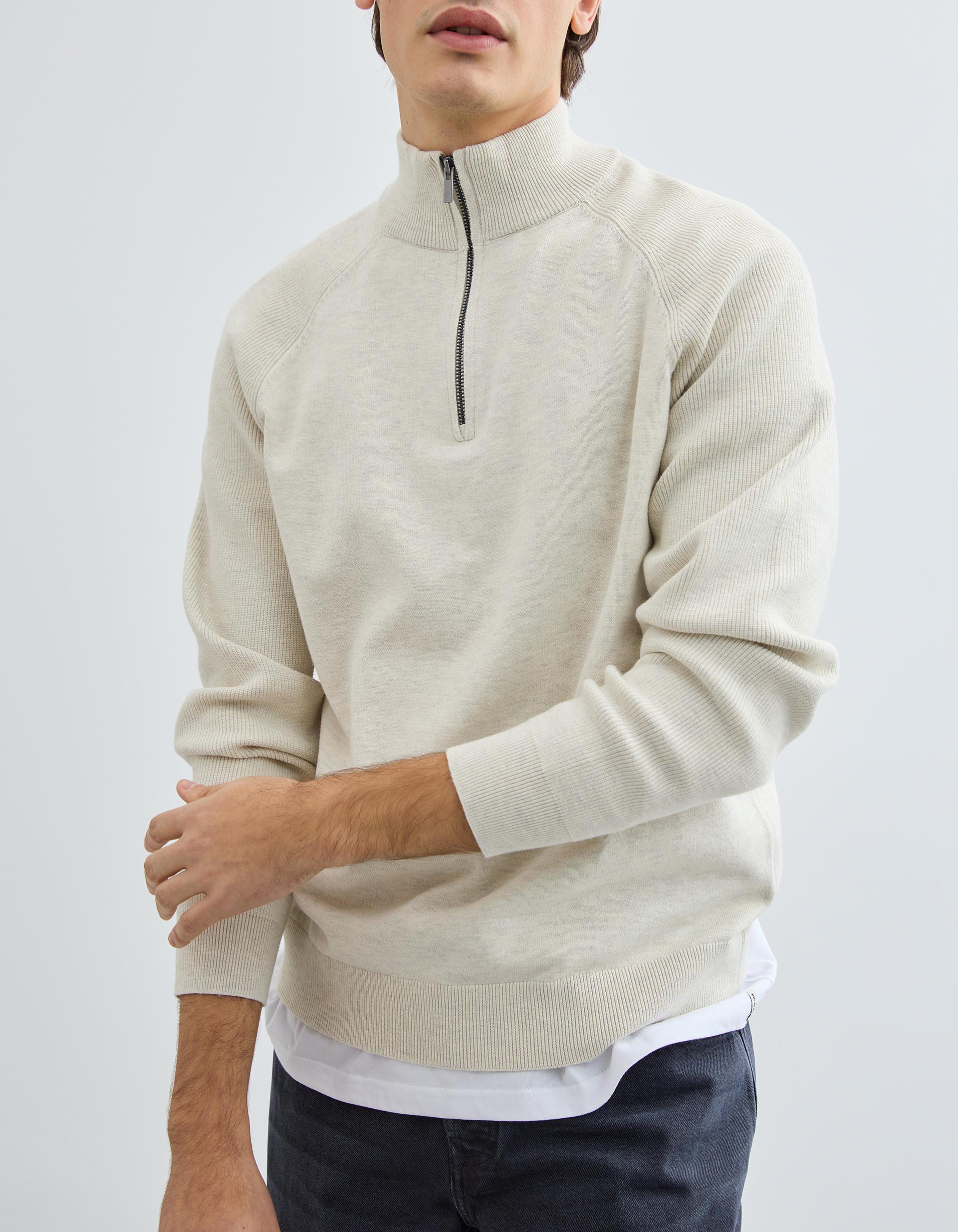 Camisola de Malha, Homem, Bege Claro