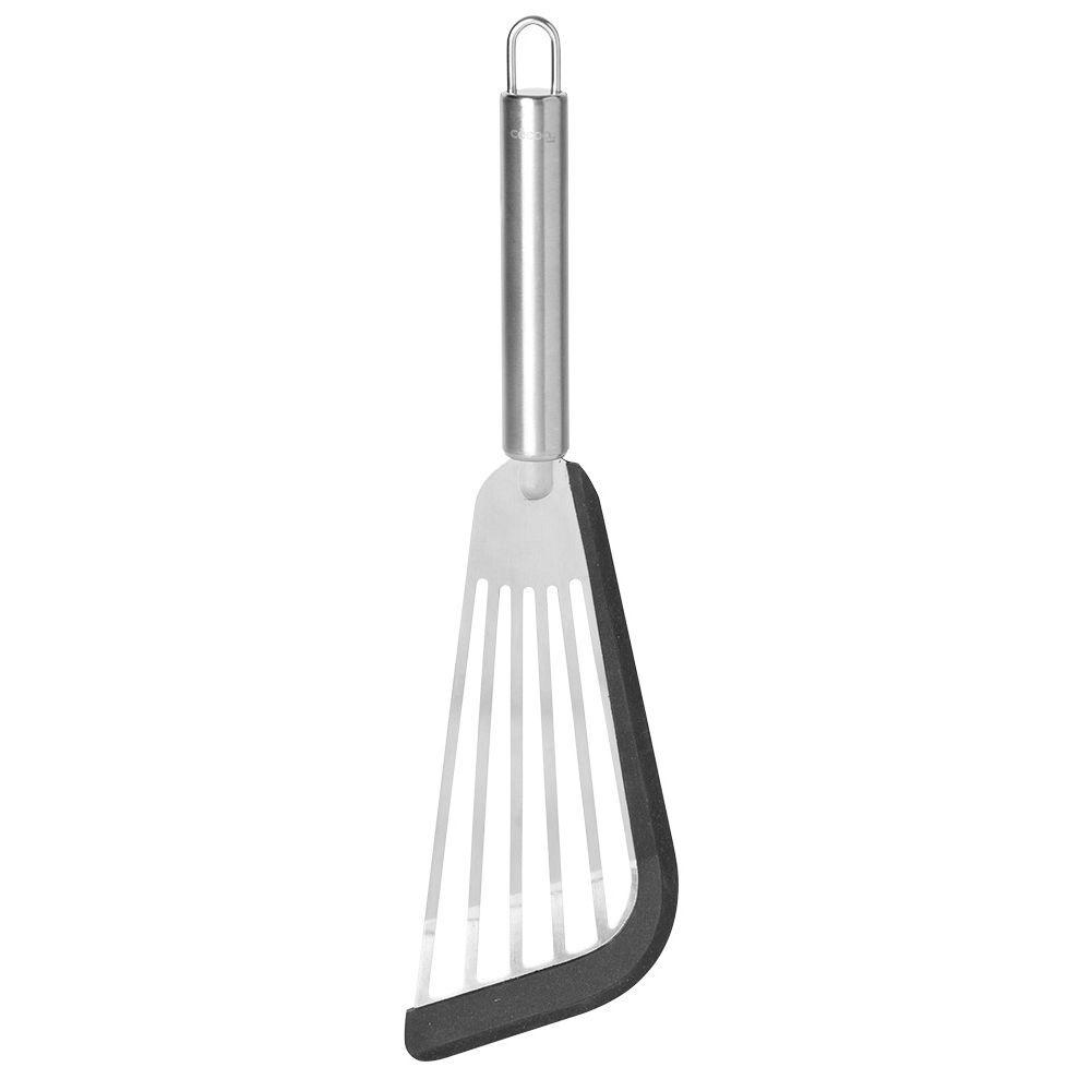 Spatule en acier avec bord silicone