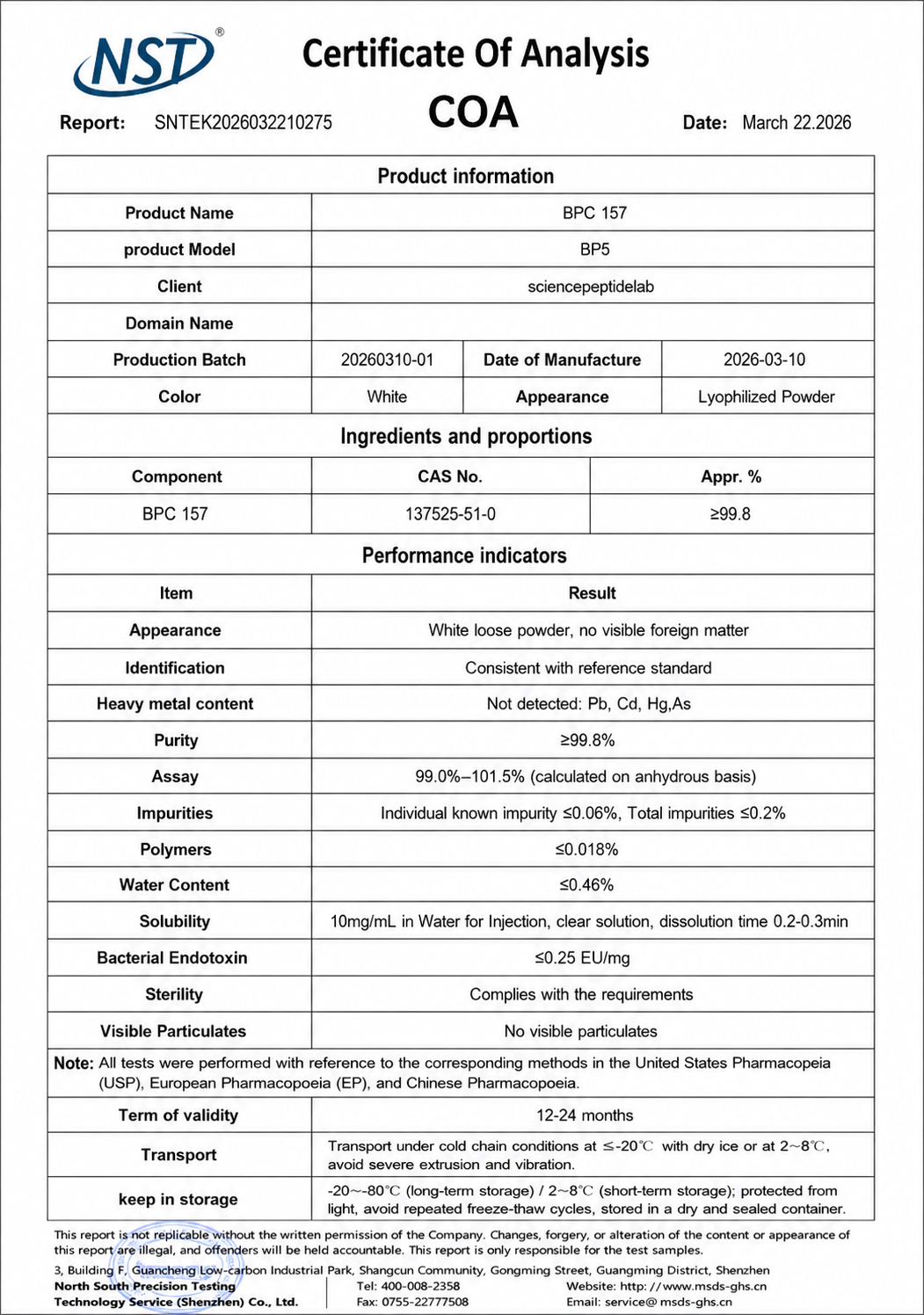 NOVABIO BC5 - BP5 - BPC-157 (Body Protection Compound 157) 5mg × 10 Vials product image