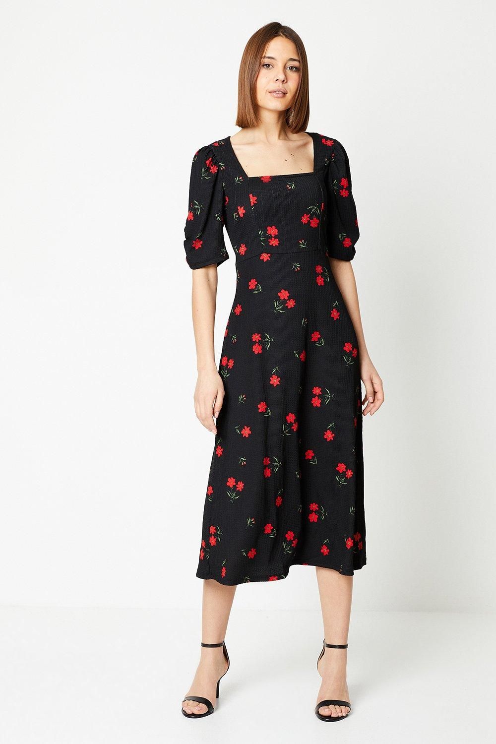 Dorothy Perkins Floral Seamed Midi Dress
