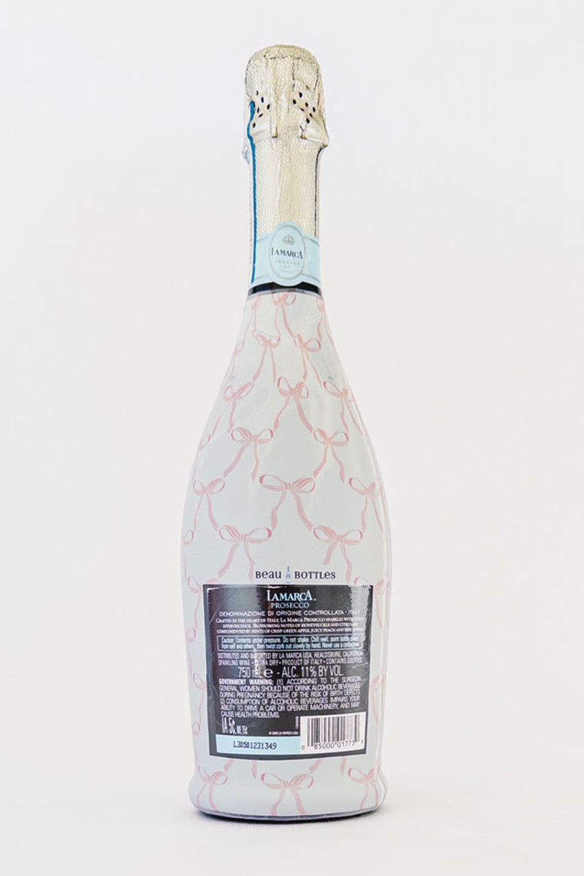 Beau Bottles Grandmillenial Pink Bows La Marca Edition Bottle Wrap