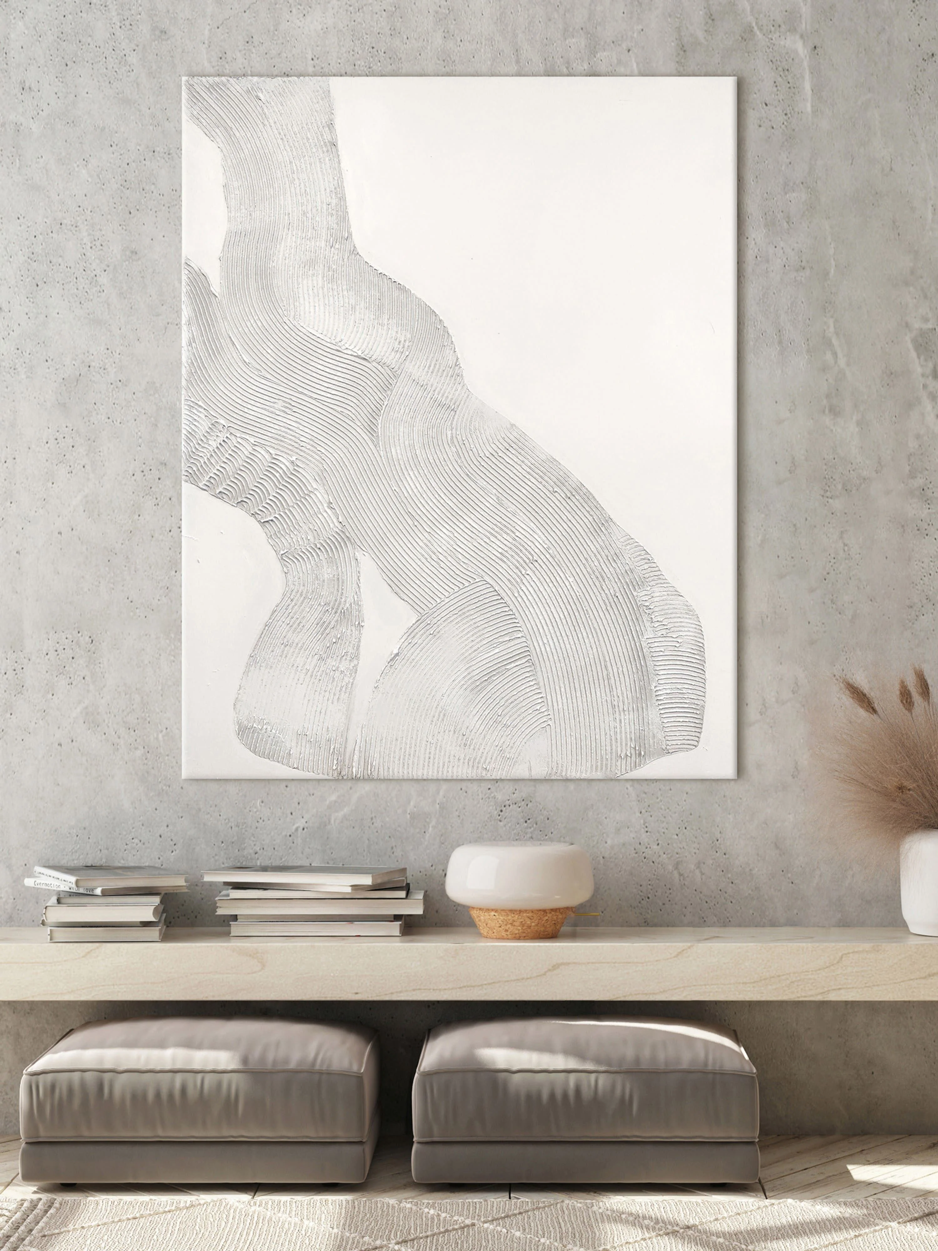 Handgemaltes Leinwandbild White Sculpture 1