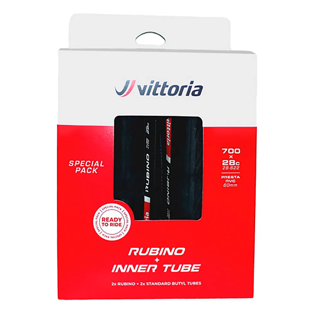Vittoria 2x Rubino V G2.0 700C x 28   2x Tubes road tyre
