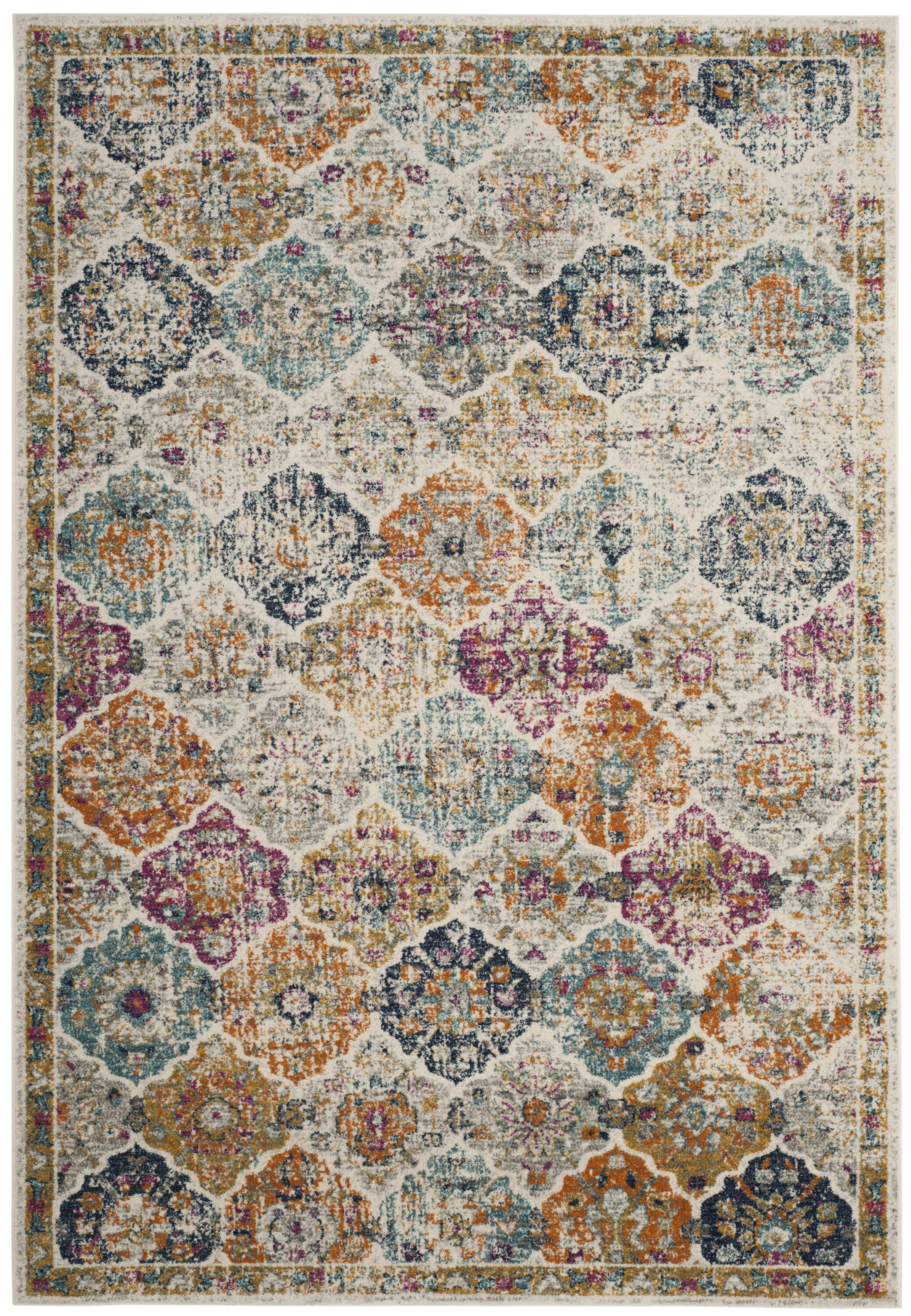 MADISON - Tapis de salon interieur en crème & multicolore, 155 x 229 cm