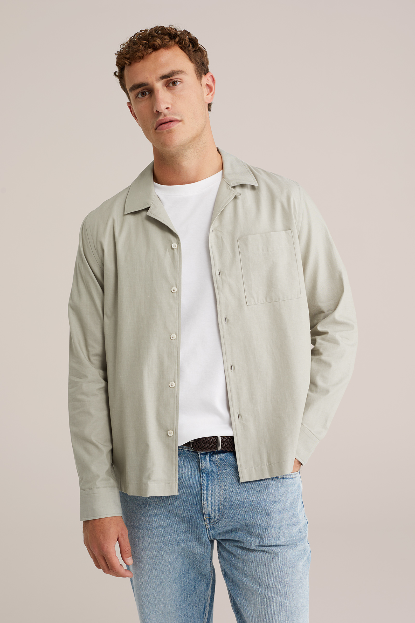 Heren regular fit overhemd