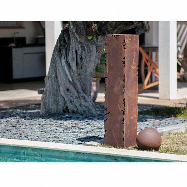 Colonne décorative métal rouillé H.140 cm - Rouille 140 cm