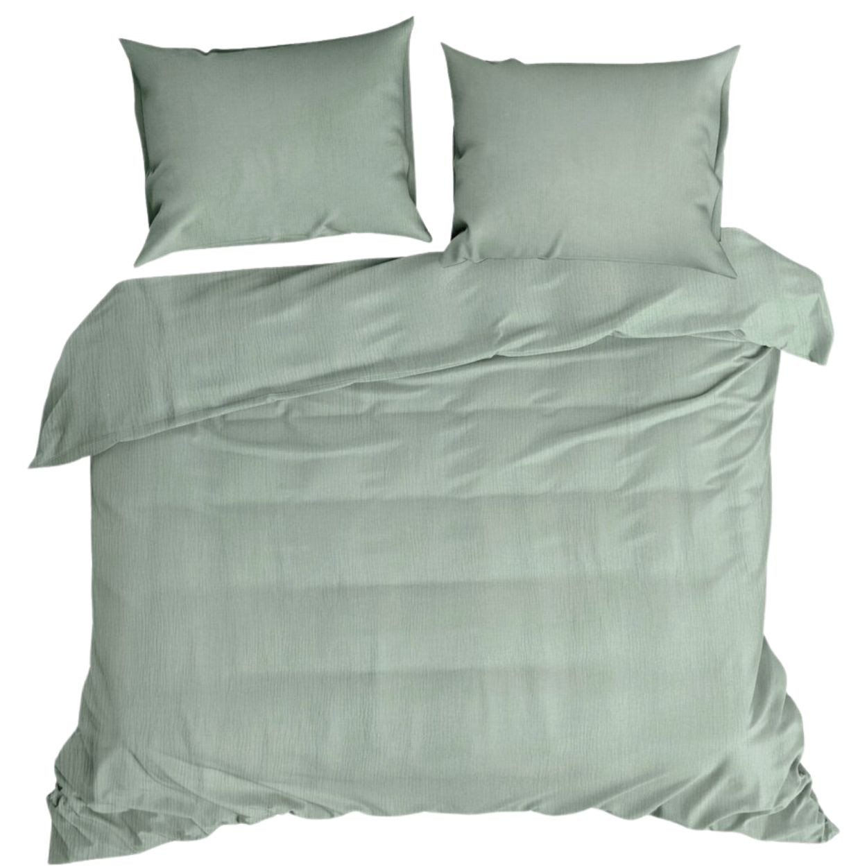 Komplet pościeli muślinowej 100% bawełna mięta 220x200 2x70x80