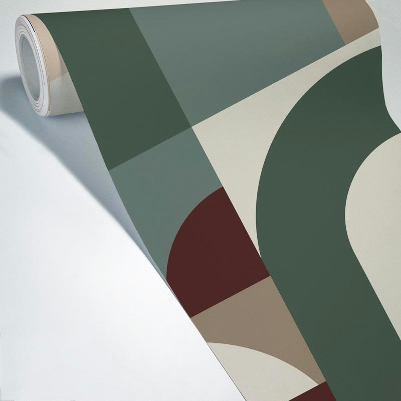 PUZZLE VERT - Papier Peint Panoramique L336xH270cm Multicolore Vintage