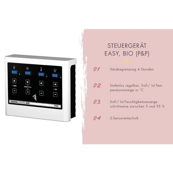 Sauna »Turgel«, BxTxH: 173 x 159 x 191 cm, 3,6 kW Bio-Ofen mit externe Steuerung , für 2 Personen