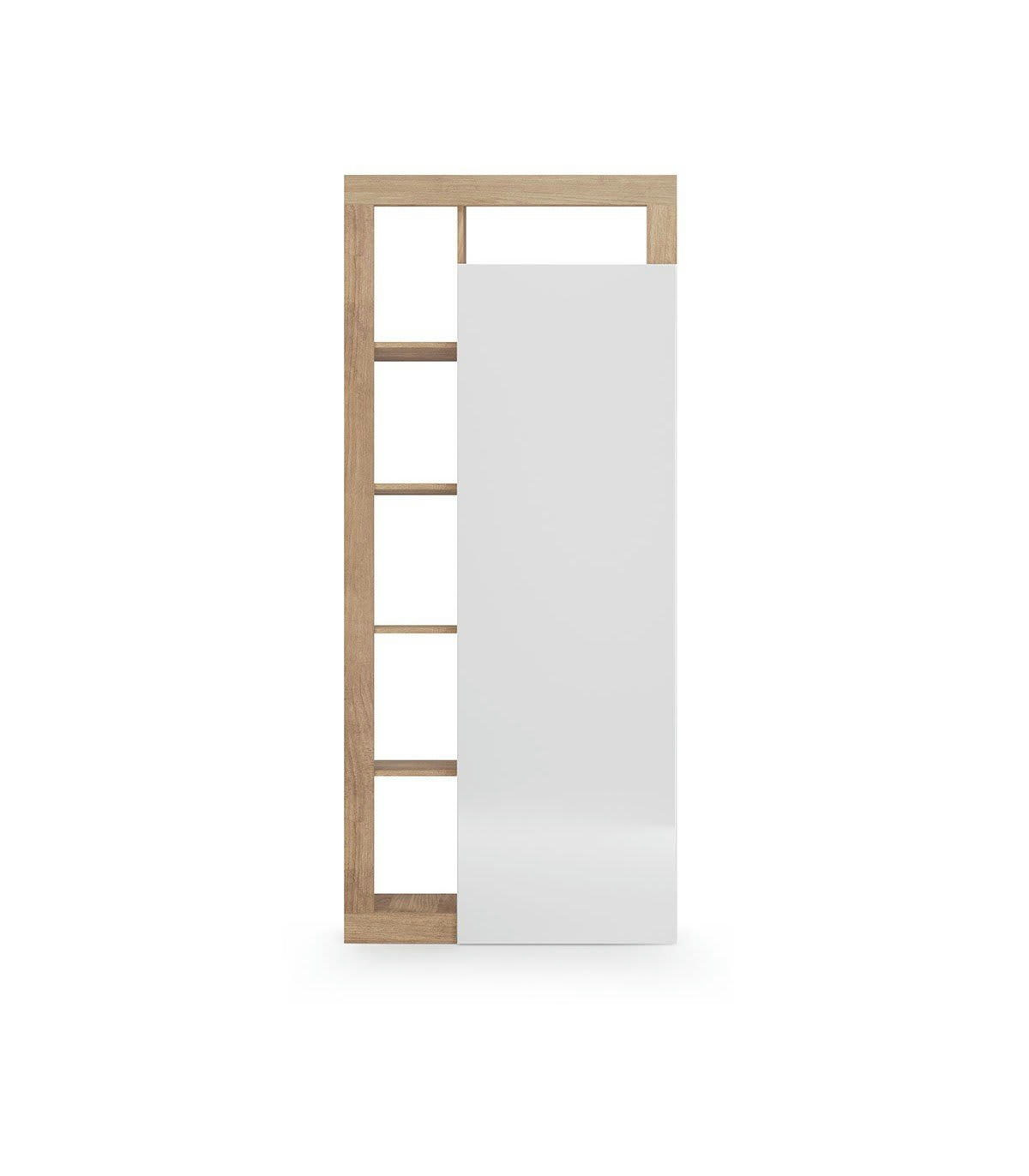 HAMBURG - Armoire de rangement 2 portes avec miroir - H210 cm