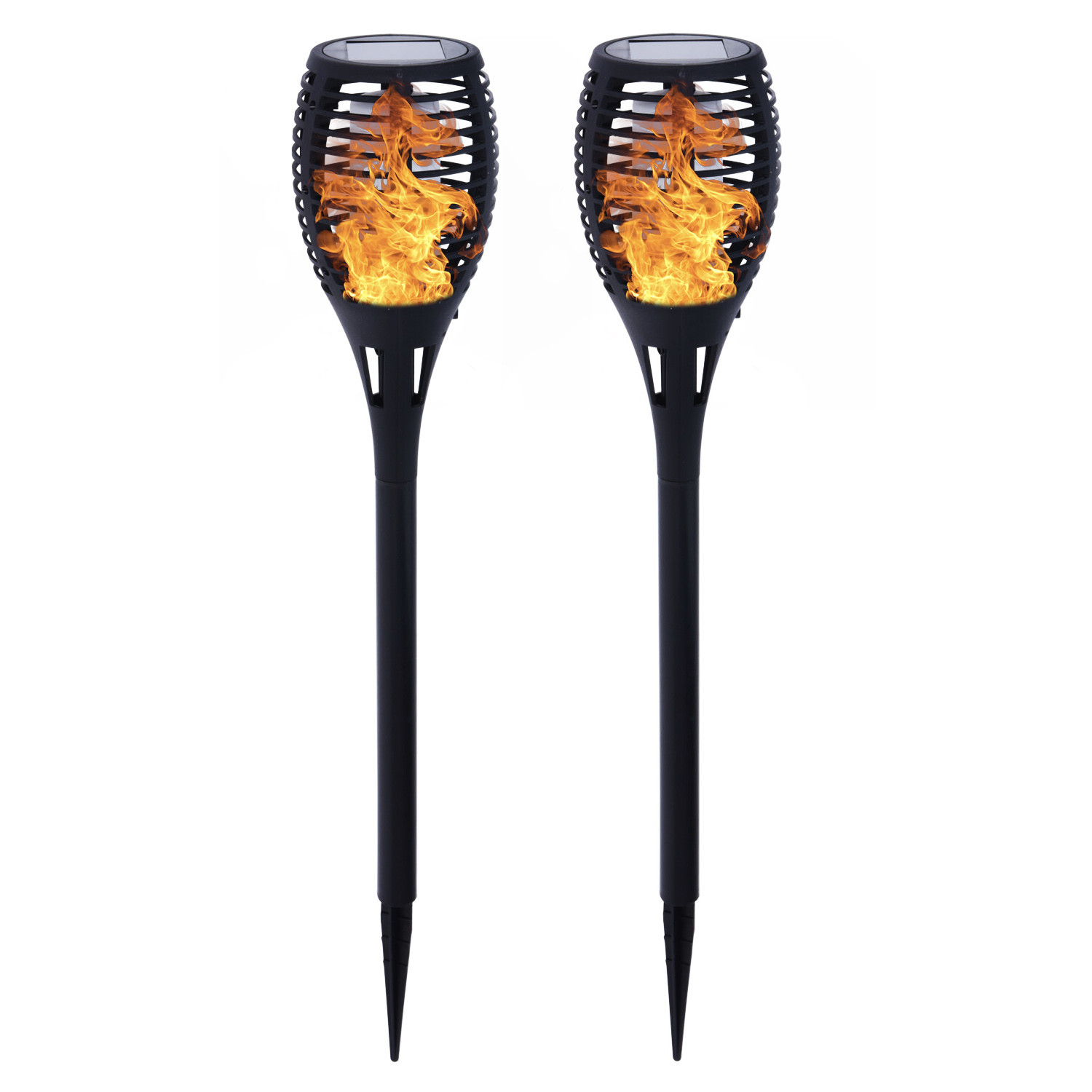 Zestaw 2 Lamp Solarnych Led Pochodnia Efekt Płomień Ogień 58 Cm