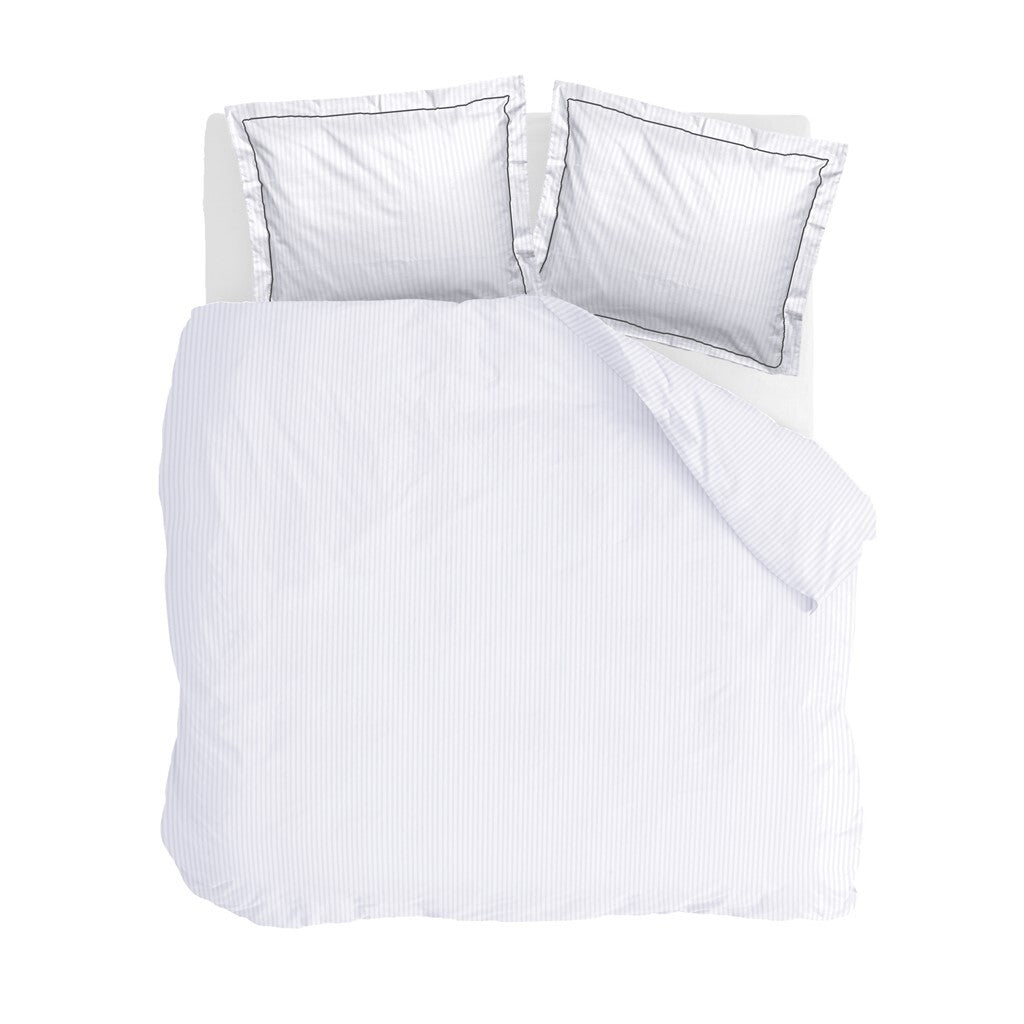 Walra - Dekbedovertrek Subtile Stripes - 240x220 - Wit   Antraciet