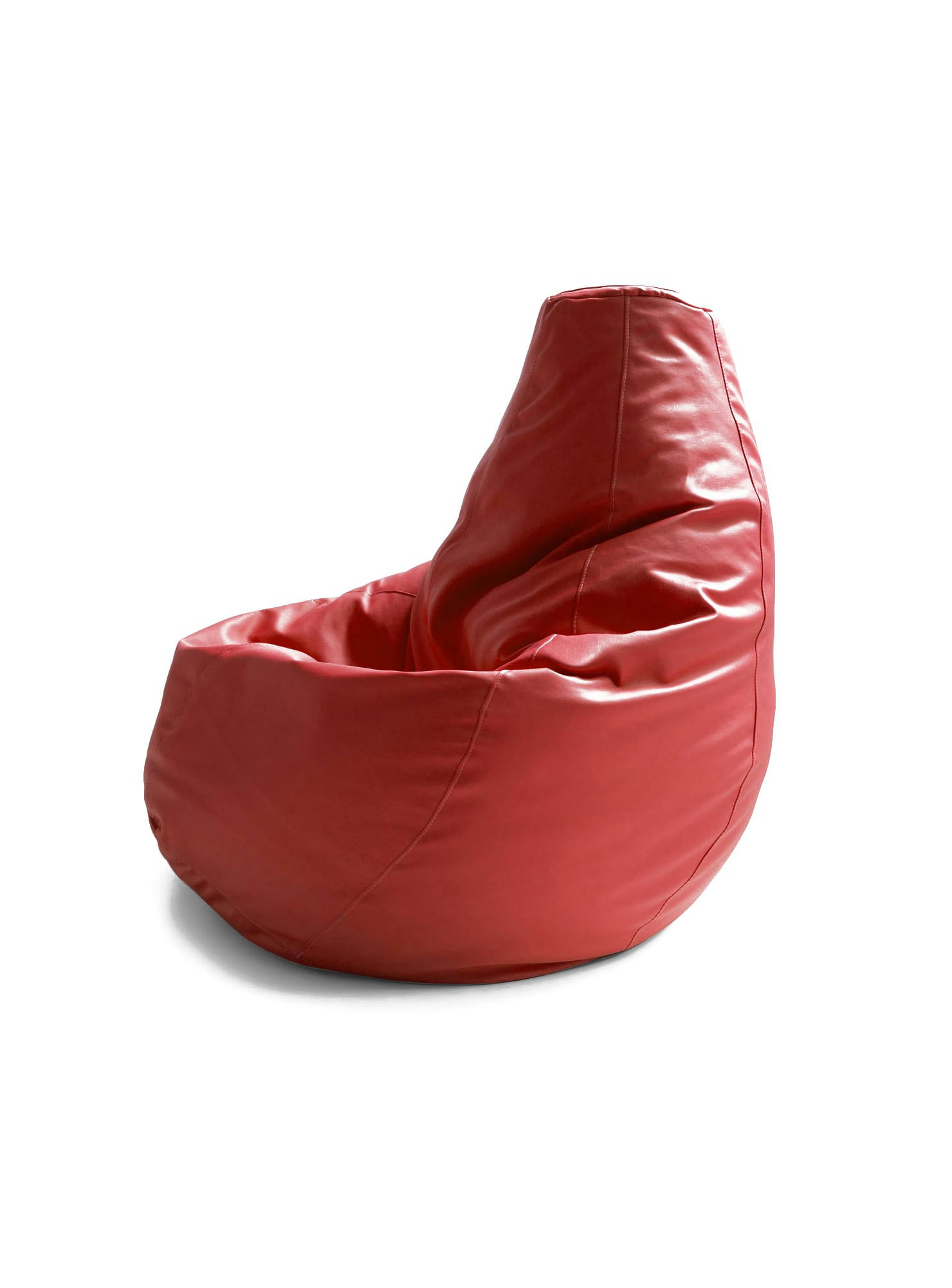 DABBEW - Pouf en éco-cuir rouge