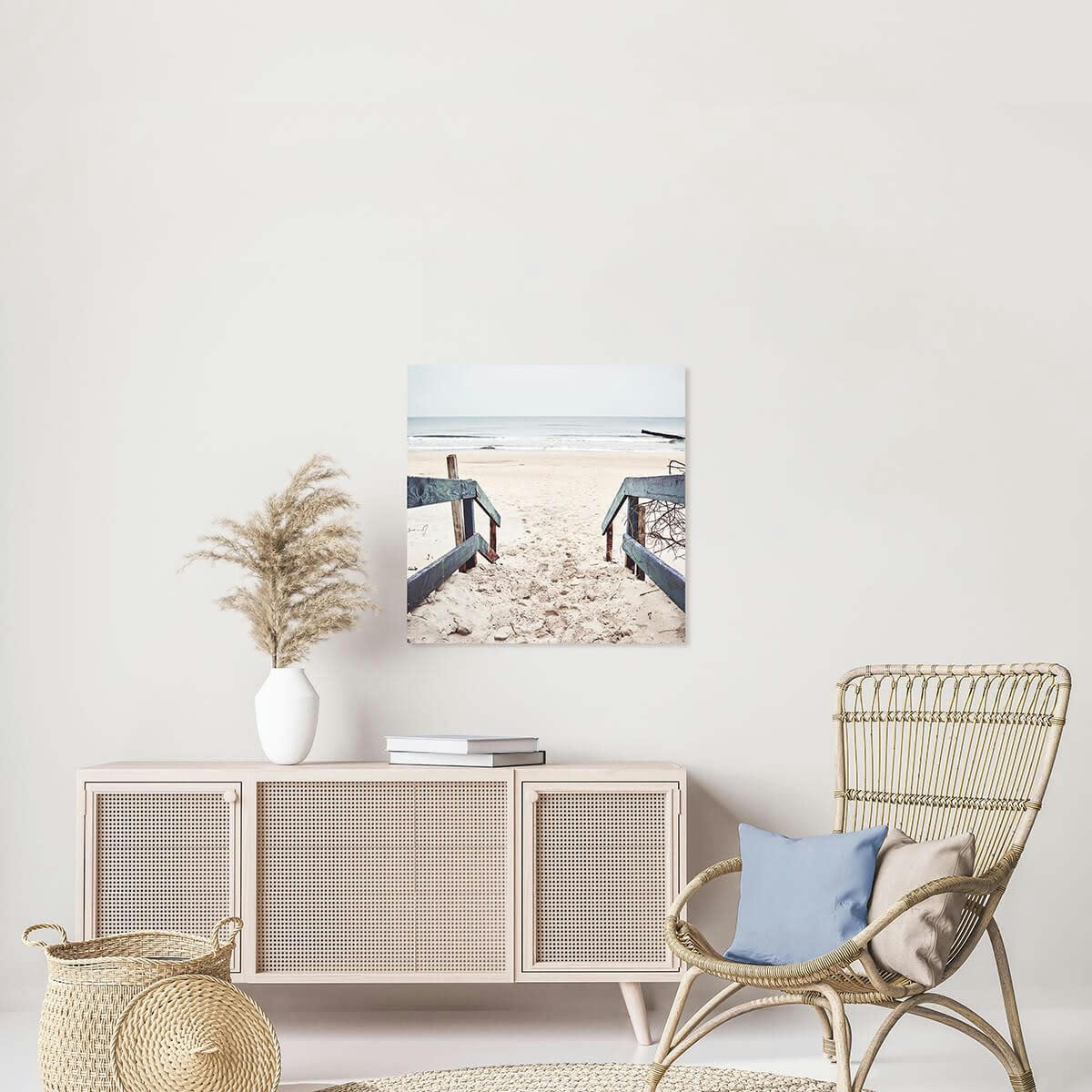 PLAGE - Tableau sur toile oldch entrance 65x65 cm