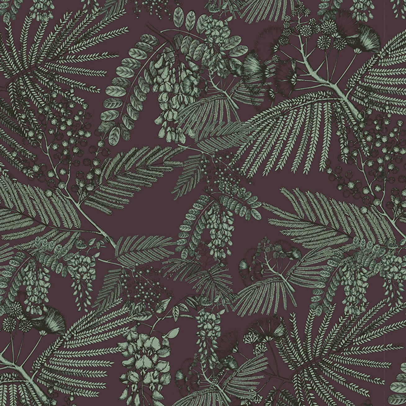 - Papier peint motifs tropical feuillage raisin  255x260cm