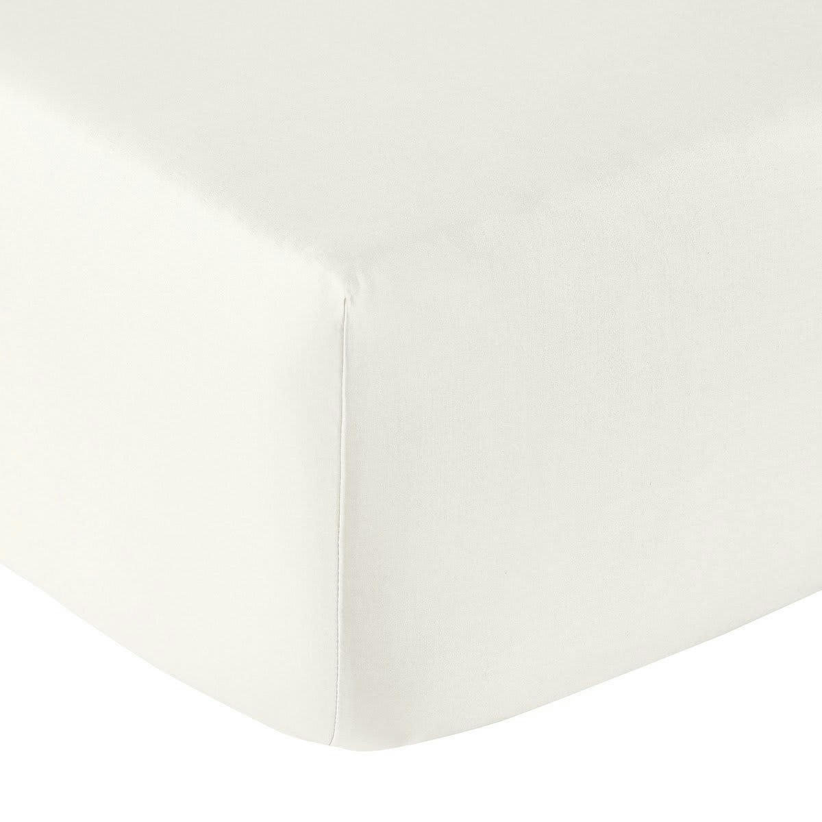 VEXIN - Drap housse coton blanc doux 160x200 cm