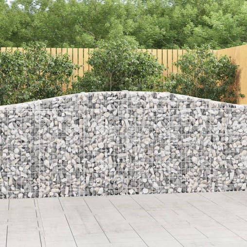 NNEVL Arched Gabion Baskets 9 pcs 400x30x100/120 cm Galvanised Iron