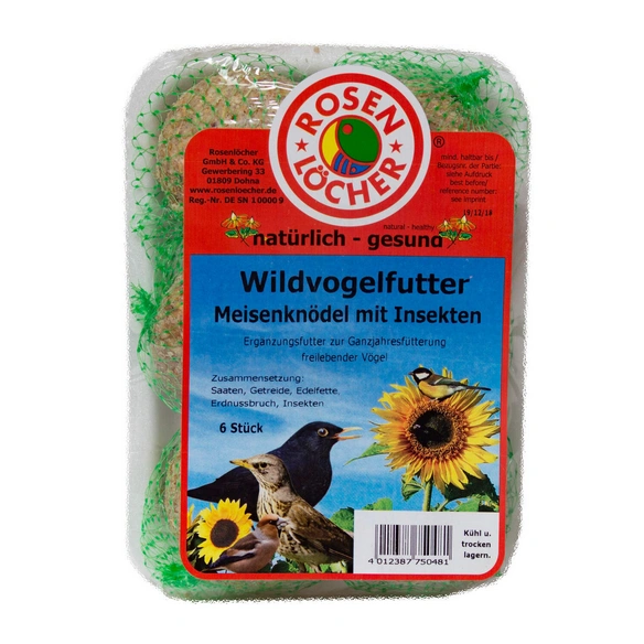 Ergänzungsfutter, WVF Sommer Meisenknödel m. Insekten 6er, zur Ganzjahresfütterung freileb. Vögel