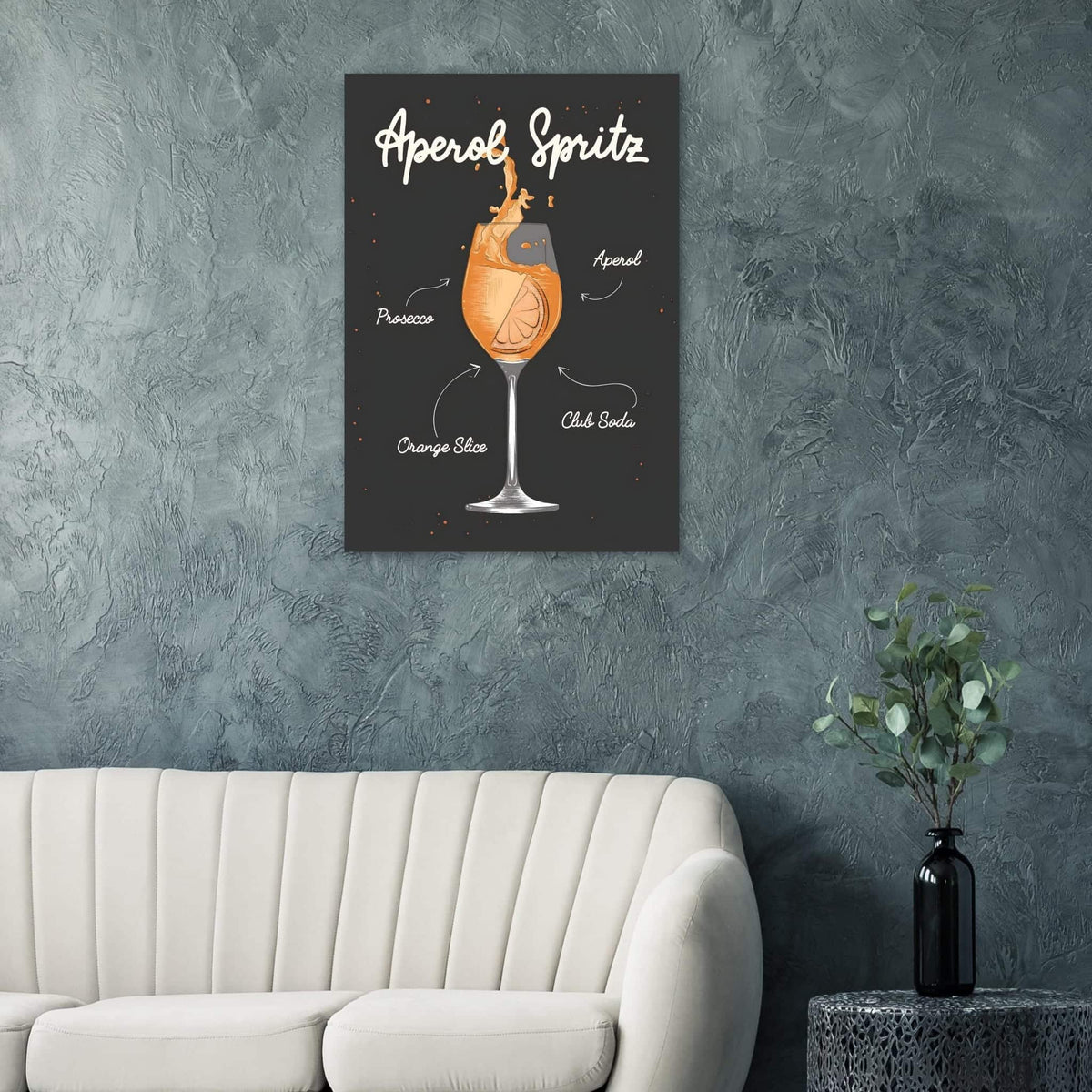 Artfulprints Aperol Spritz cocktail I – Illustratie  poster 70x100 cm