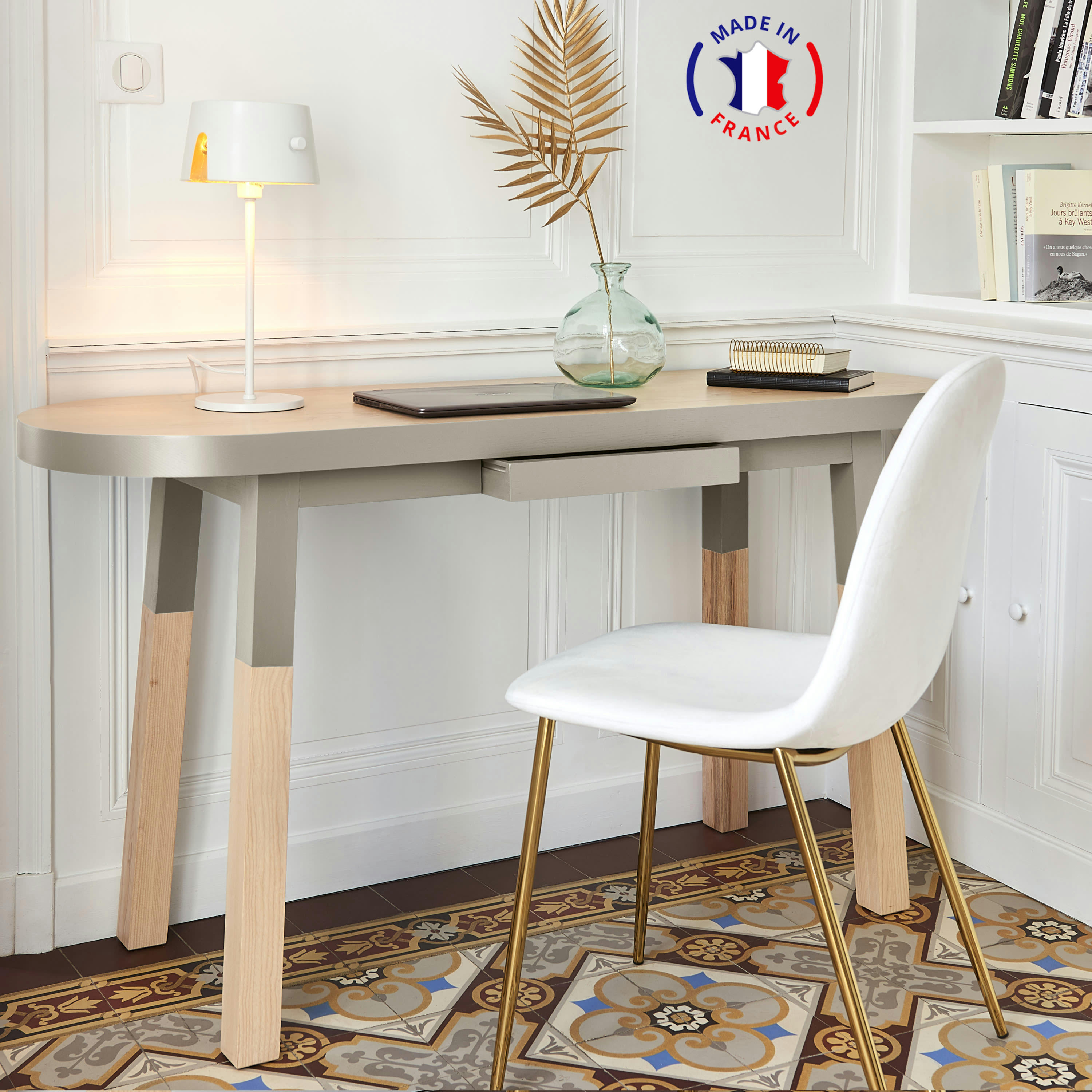 EGEE - Bureau Console 140 cm, 100% frêne massif