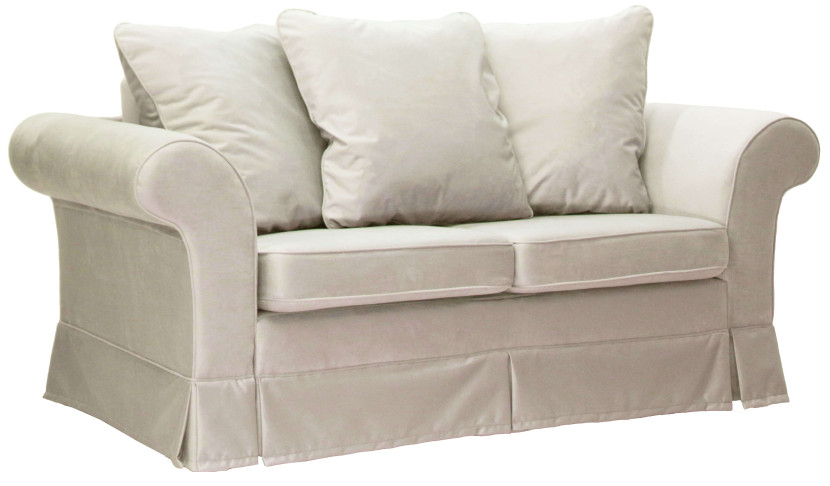 ESTELLA 120- beżowa sofa dwuosobowa rozkładana