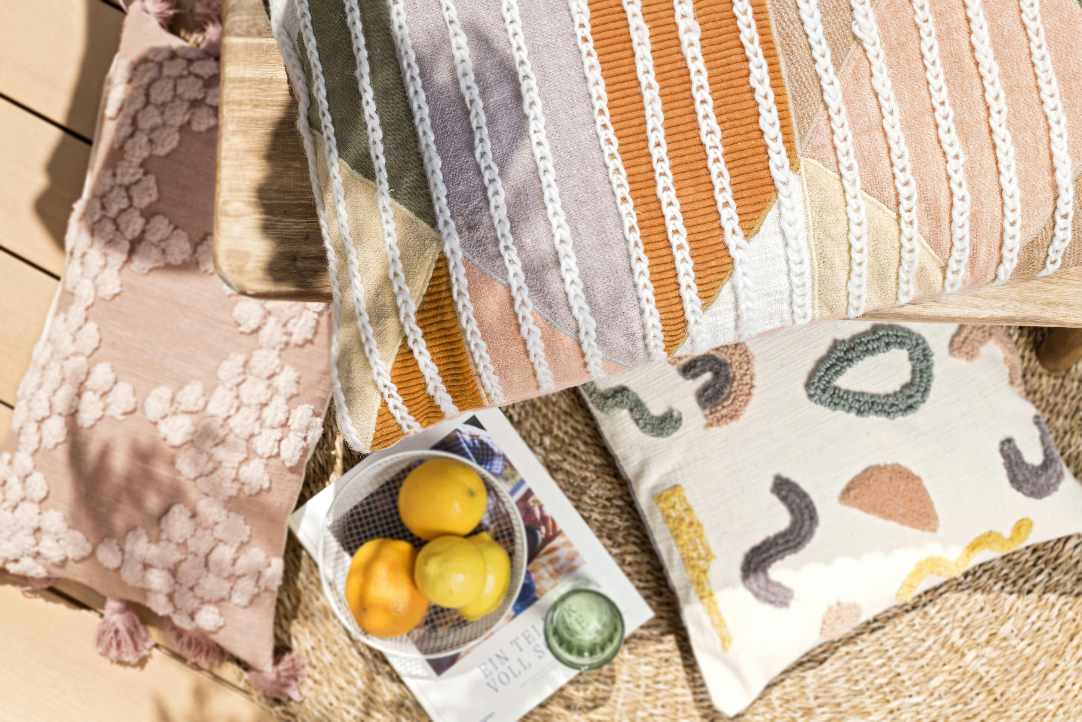 LILIANA - Housses de coussin patchwork coloré 35x60