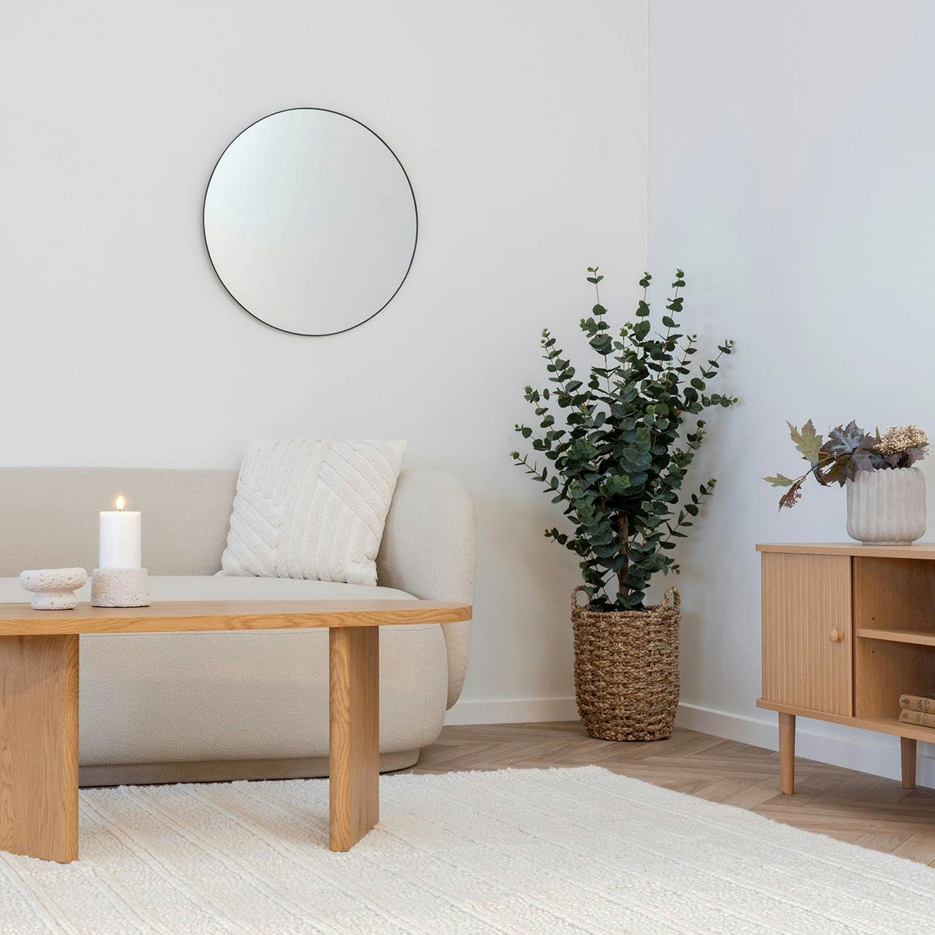 Miroir rond à cadre noir ø60 cm CODY
