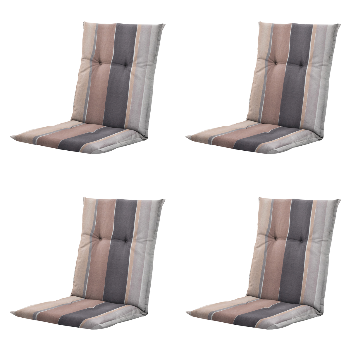 Madison tuinstoelkussen lage rug Nox - mulitkleur - 105x50x6cm - set van 4