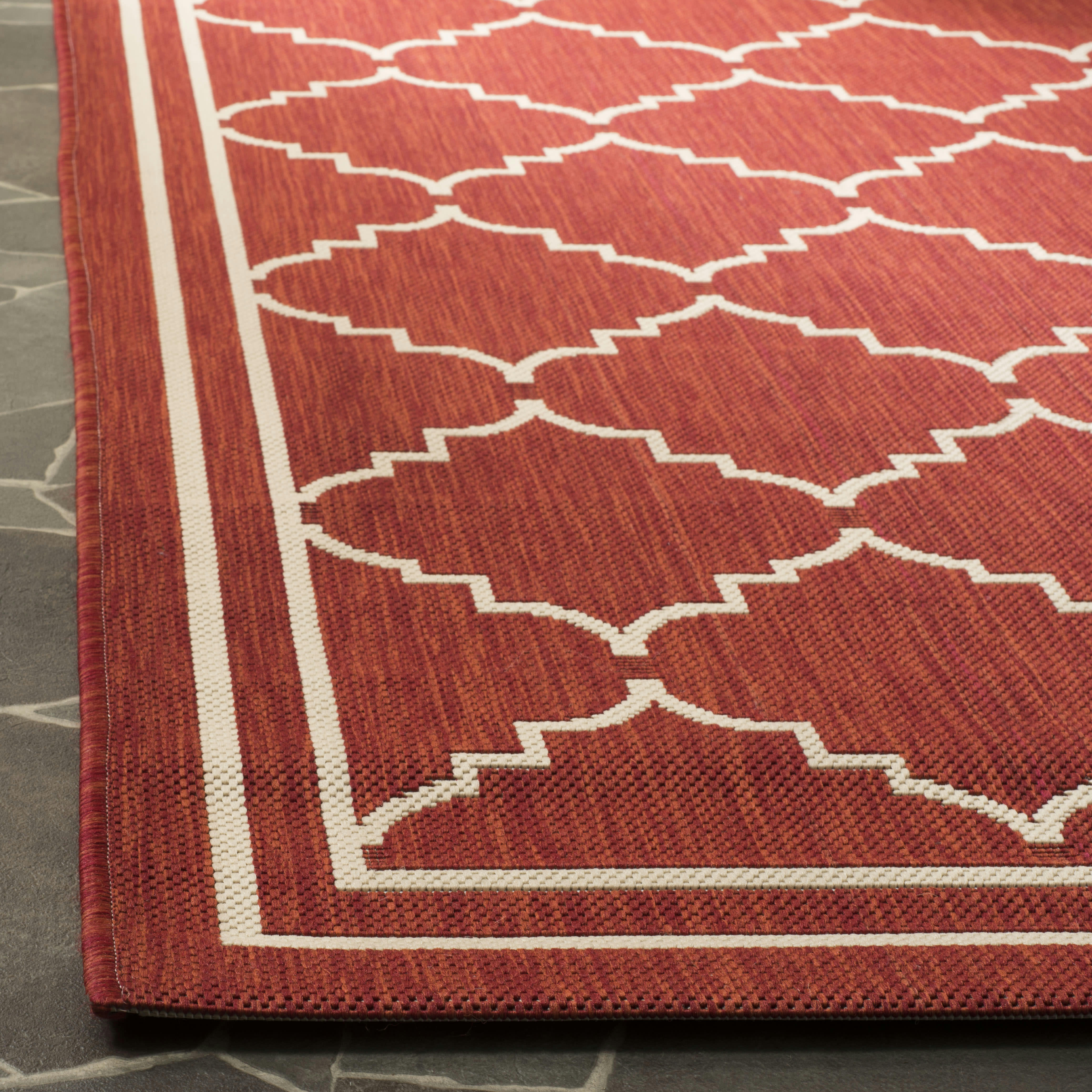 COURTYARD - Tapis interieur & exterieur en rouge & beige, 160 x 231 cm