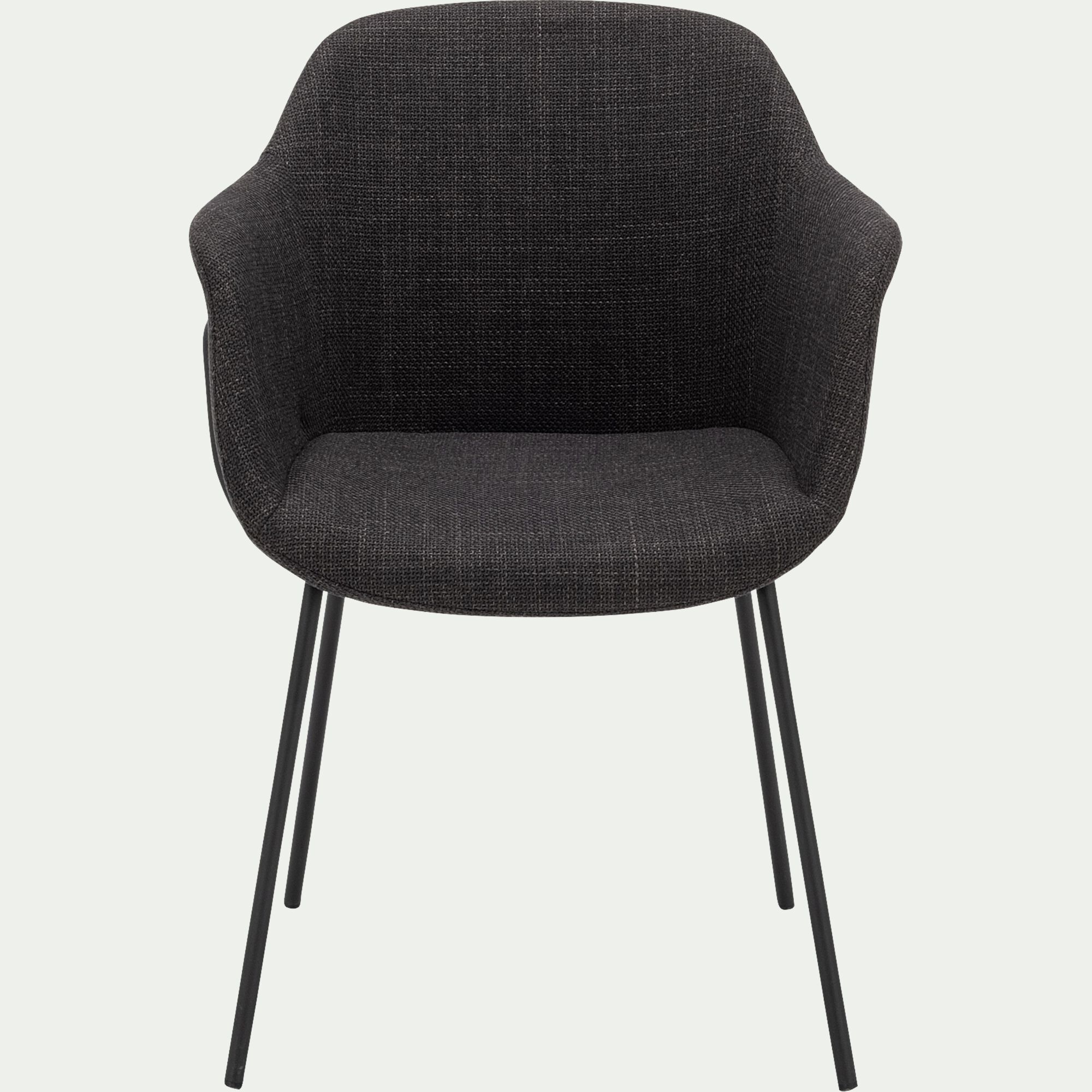 CHLOE - Chaise en tissu avec accoudoirs - noir
