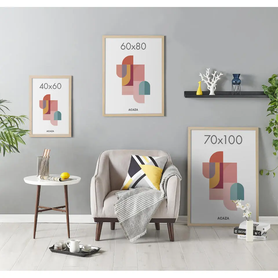 Poster Lijst - Kader voor Foto's van 70 x 100 cm, MDF Hout - Lichte eik Kleur