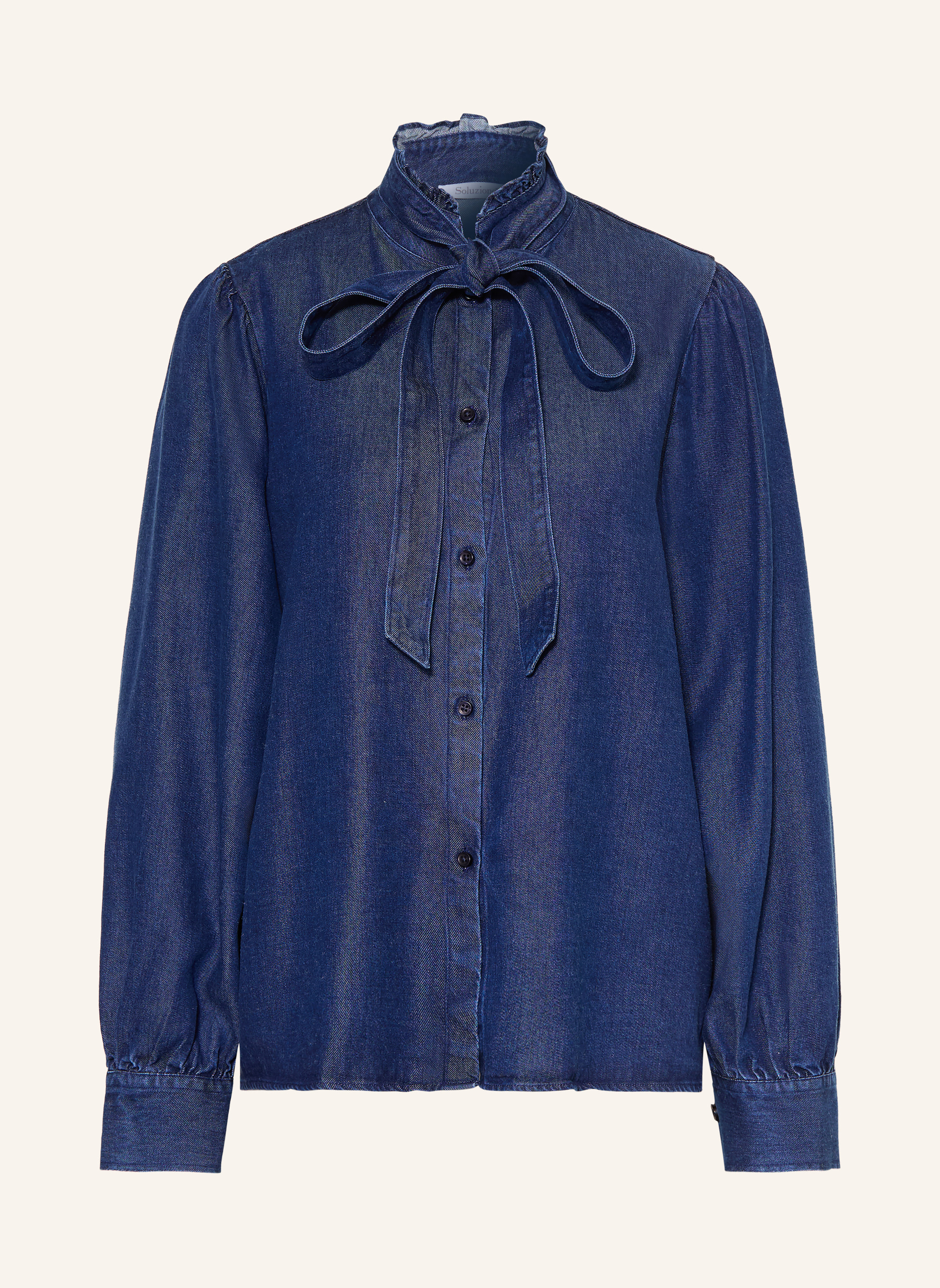 Soluzione Schluppenbluse in Jeansoptik