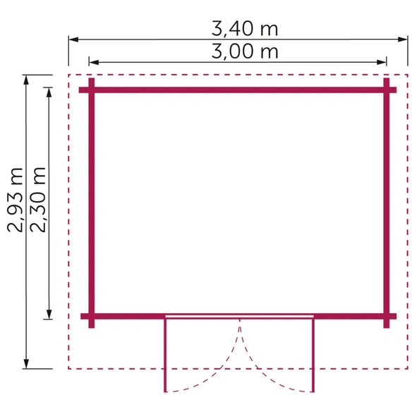 Gartenhaus »44-002«, BxT: 300x230 cm, unbehandelte Fichte