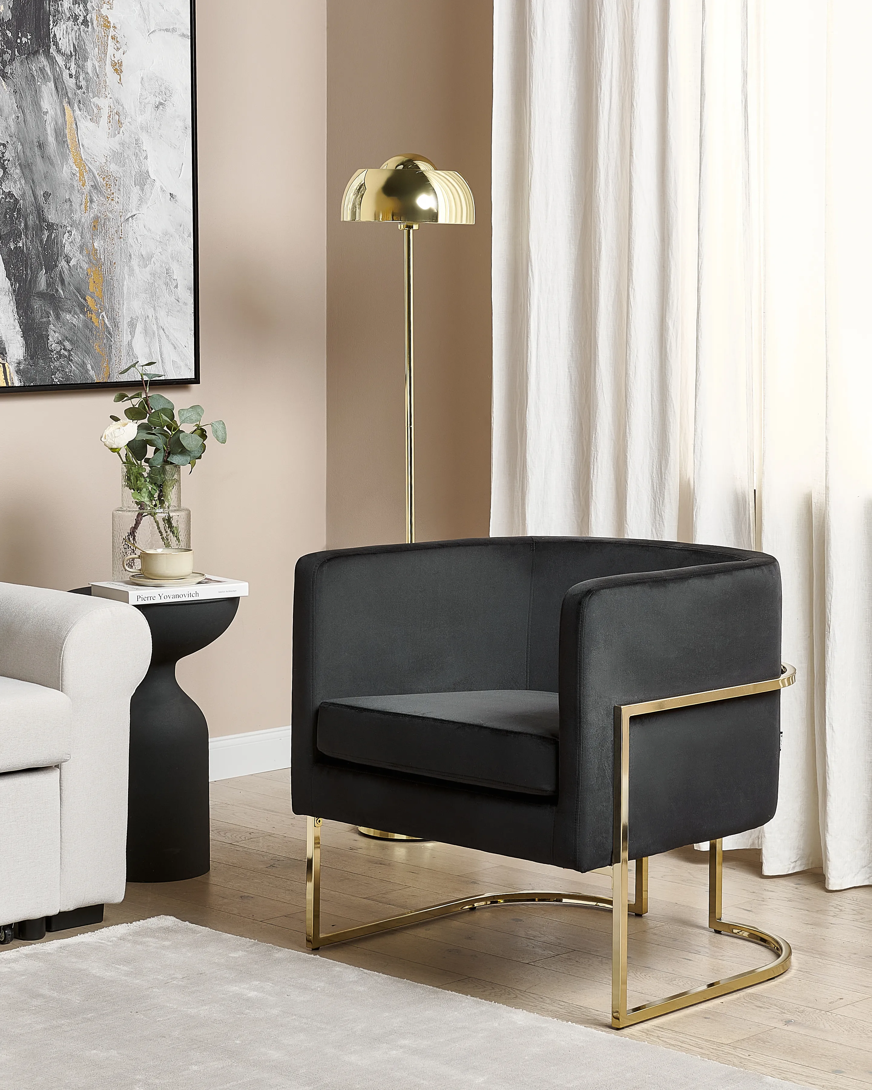 Armchair SIRKKA Velvet Black