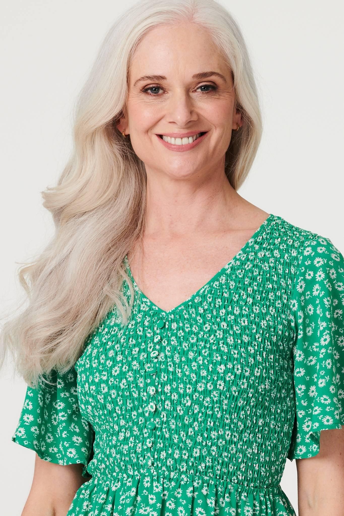 Izabel London Ditsy Floral Midi Smock Dress