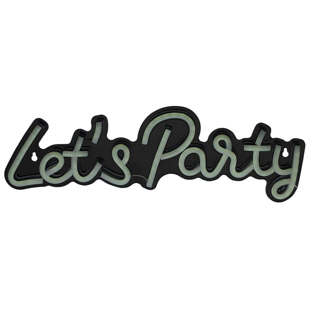 Néon LED inscription Let's Party blanc