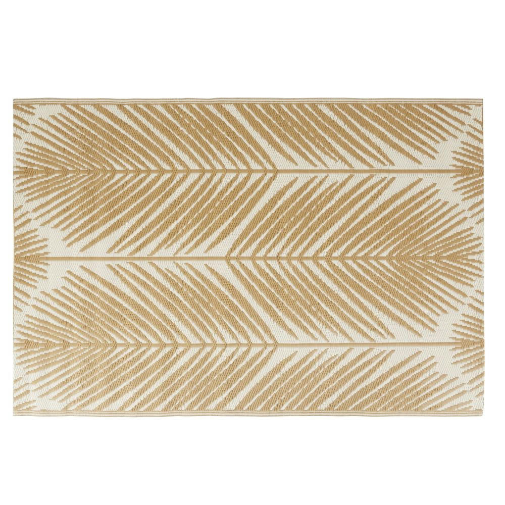 PALM LEAVES - Tapis en polypropylène à motifs écrus et beiges 120x180
